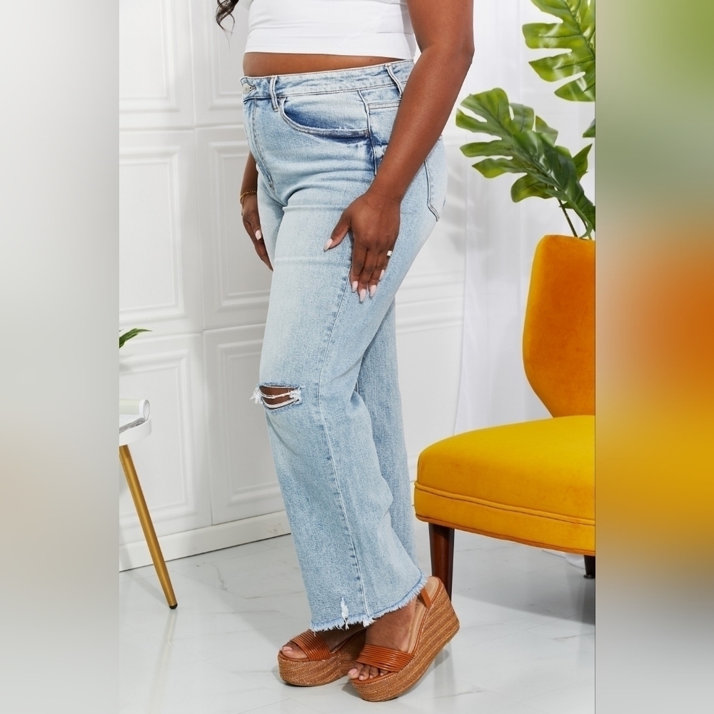 Vervet By Flying Monkey HR 90s Vintage Light Wash Wide Leg Jeans Dad Various NEW - Picture 13 of 15